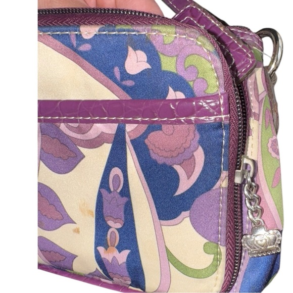 Y2K VTG RARE KATHY VAN ZEELAND CROSSBODY MINI BAG PURPLE/MULTICOLORED FAUX LEATH - Picture 8 of 16